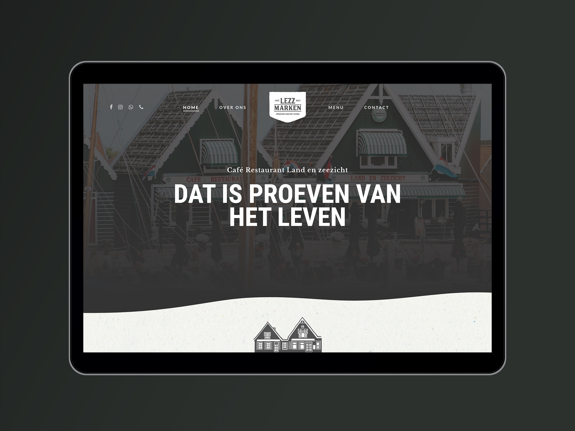 Huisstijl en website cafe restaurant Land en Zeezicht Marken door Sjoerd van Schagen