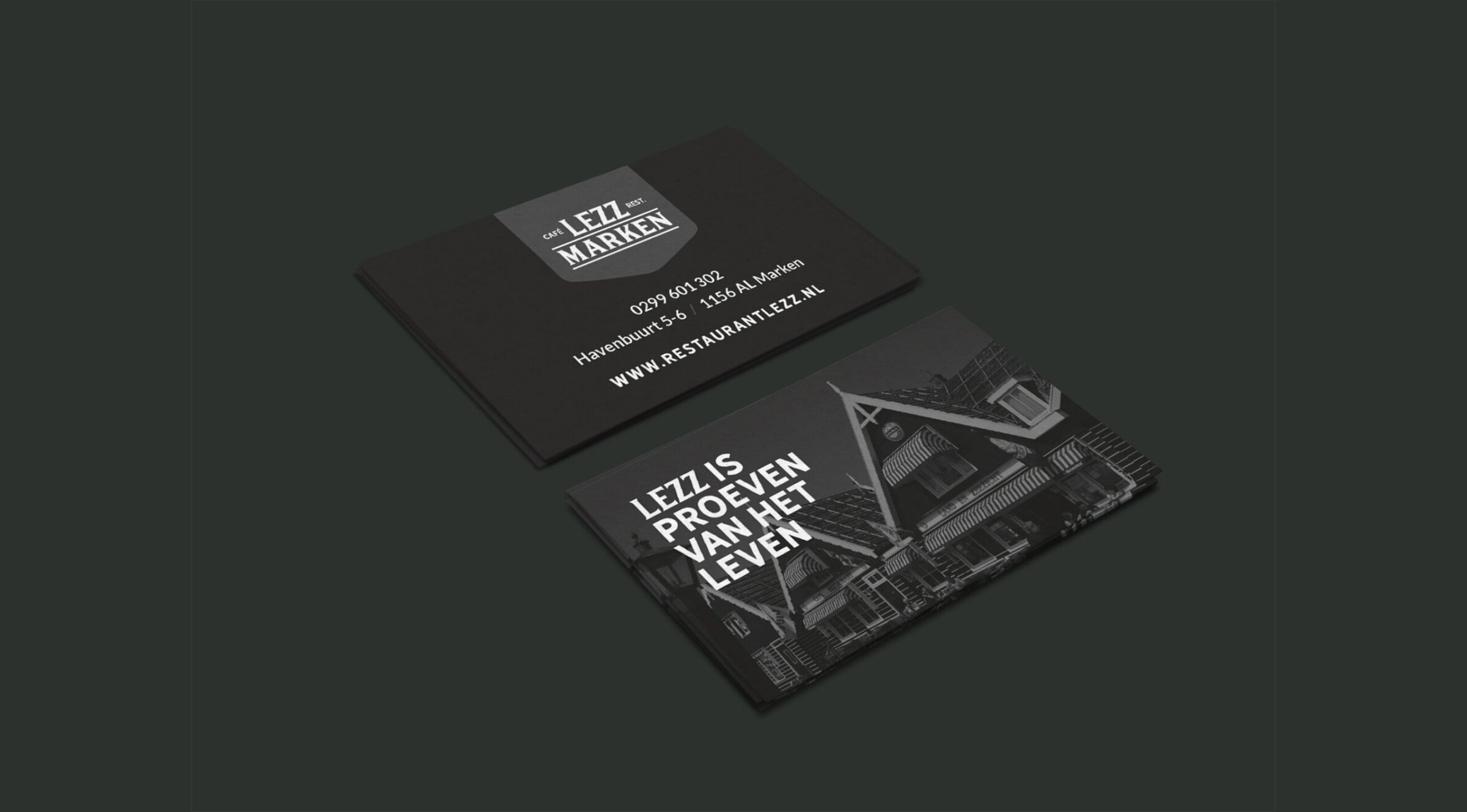 Huisstijl en visitekaartjes cafe restaurant Land en Zeezicht Marken door Sjoerd van Schagen